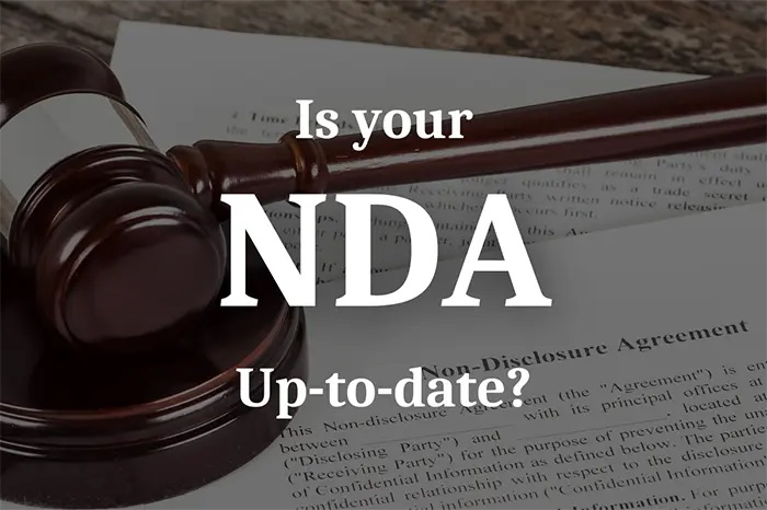 is your NED up to date? with an NDA and a gavel in the background